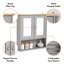 560mm W 580mm H Wall Mounted Required Framed Medicine Cabinet With Mirror And Adjustable Shelf-709551119