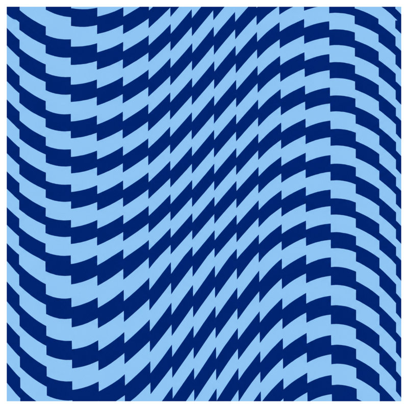Housses de couette bleues à motif géométrique ondulé, Très grand lit