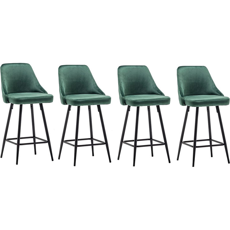 Courtdale Upholstered Counter Stool, Green/Black, Black