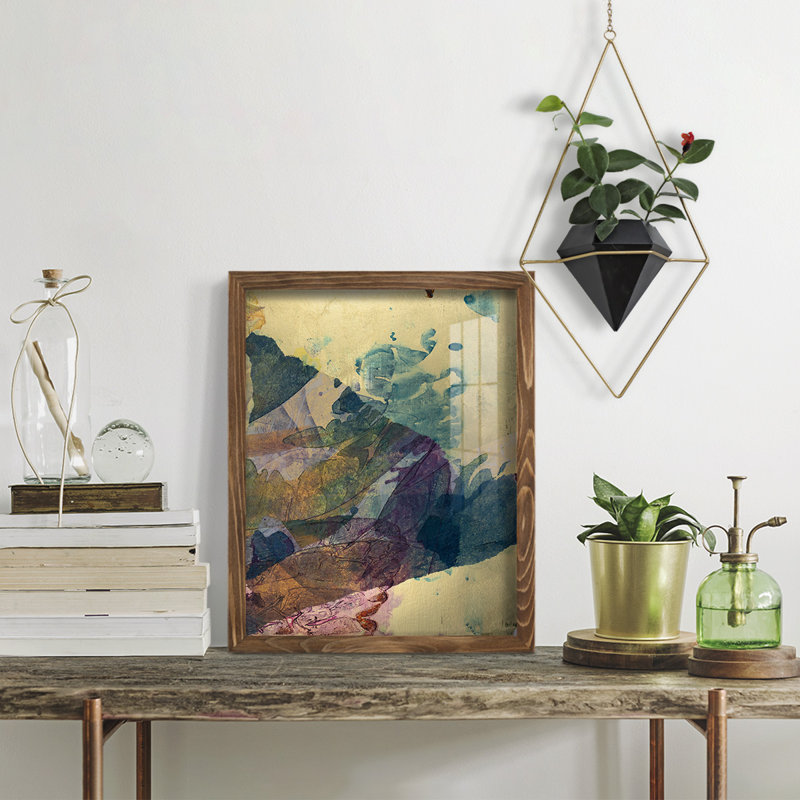 Paysage de Monet VI sur papier, H 15 po x l 12 po x P 1 po, Noyer