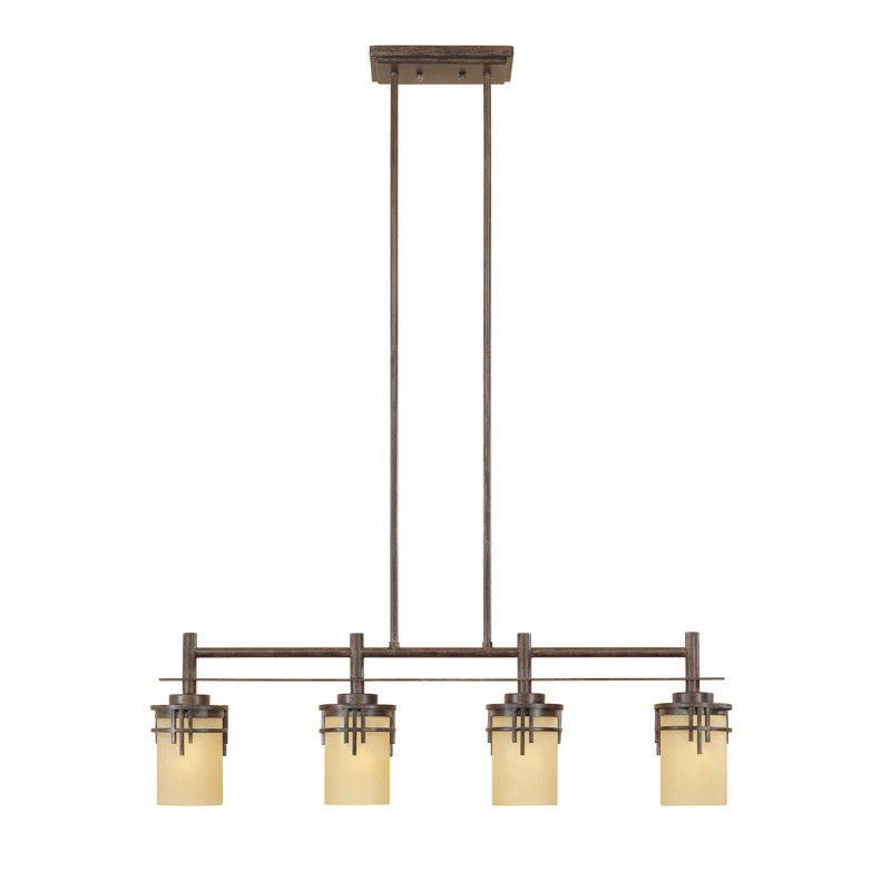 Caleigh 4 - Light Warm Mahogany Kitchen Island Pendant