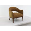 Cole And Grey Polyester Curved Back Living Room Accent Chair With Wooden Frame