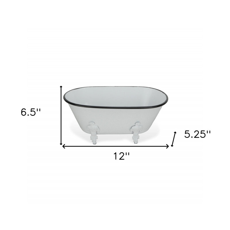 Sculpture de baignoire en métal galvanisé Swanner, Blanc, H 5 po x l 12 po x P 6,5 po