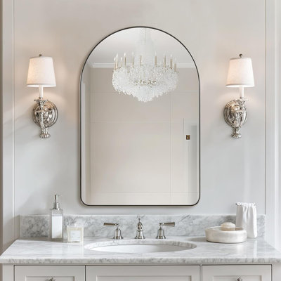 Miroir de salle de bain Hafsa Cadre en acier inoxydable