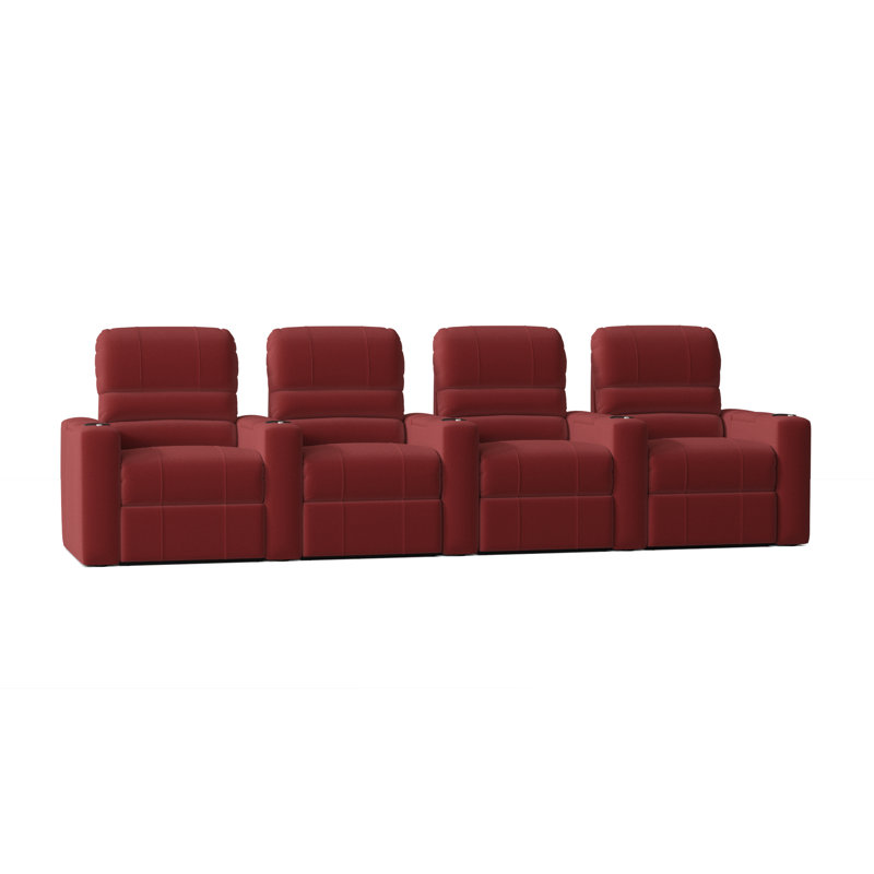 Siège de cinéma maison en cascade (rangée de 4), Électrique, Rouge luxueux