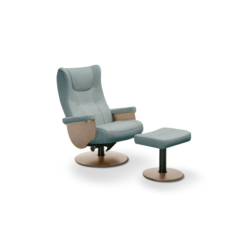 75cm Wide Swivel Standard Recliner, Roble, Sapphira-Blue