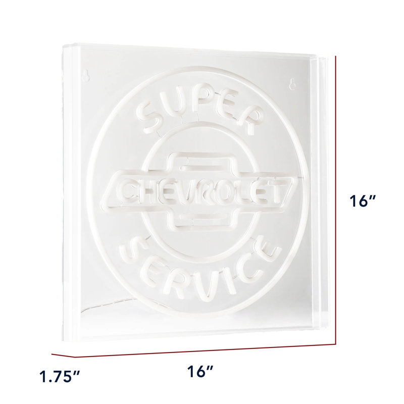 Enseigne lumineuse DEL «Super Service» sous licence en acrylique