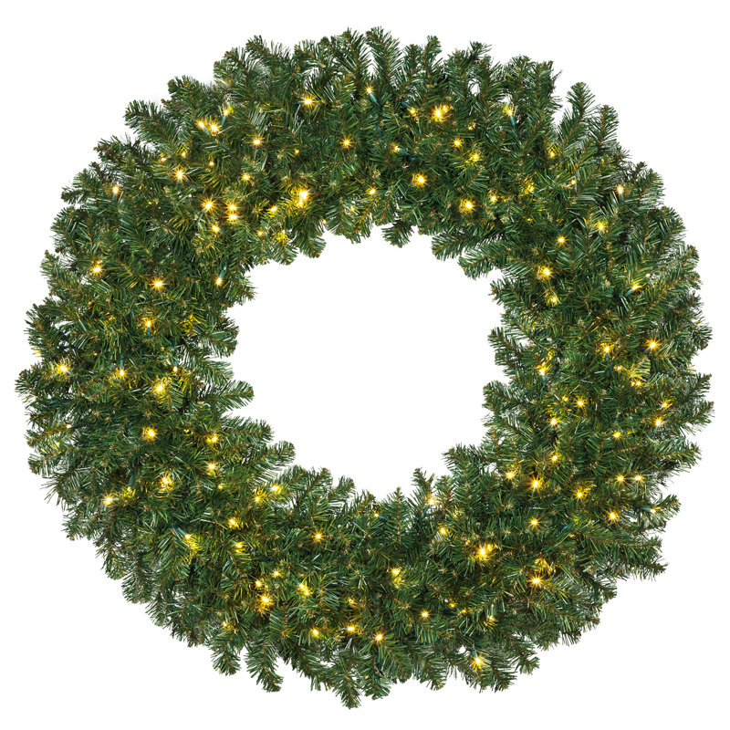 Lighted Fir Wreath, 36" H x 36" W, Warm White