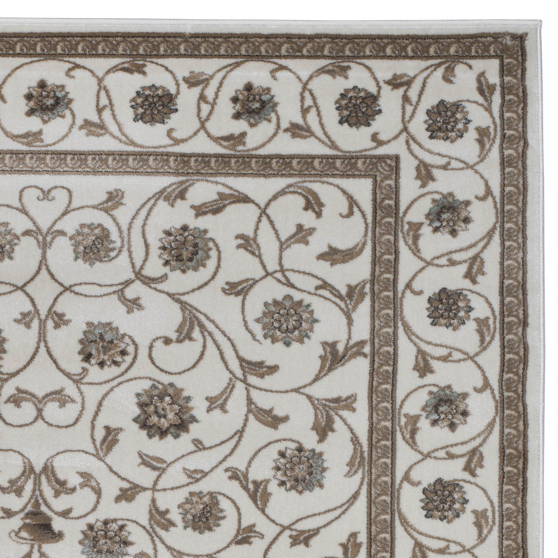 Tapis os crème/ivoire Pisa, Rond 5 pi 3 po