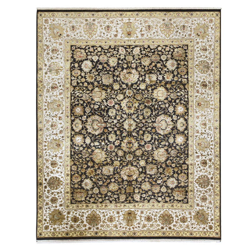 Hand Woven Silk and Wool Oriental Area Rug