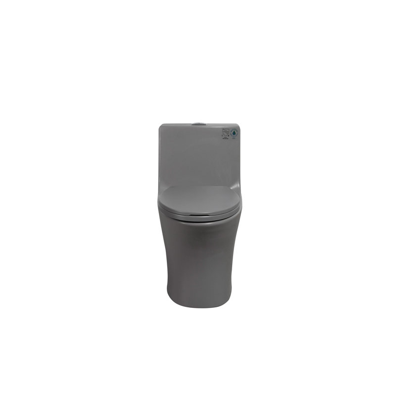 1.1/1.60 GPF Dual-Flush One Piece Toilet, Water-Saving Elongated Comfort Height Floor Mounted, Soft Closing Seat, 1000 Gram Map Flushing Score Toilet, Light Grey