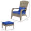 Chaise Adirondack pour patio en osier avec repose-pieds Outsunny