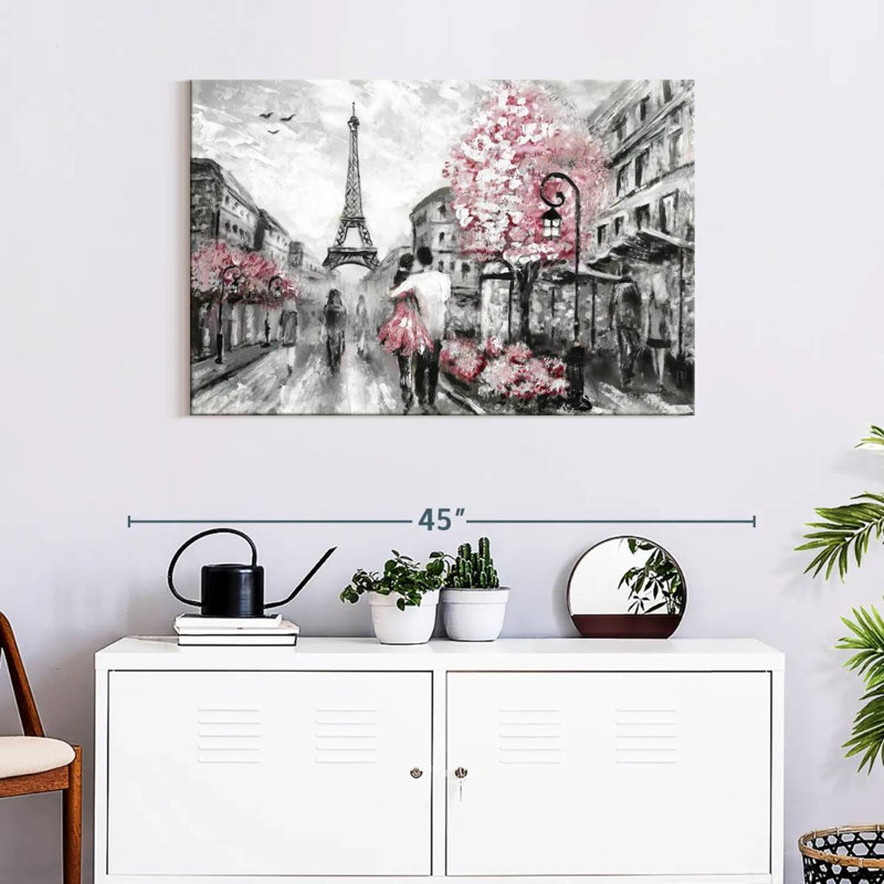 «Pink Paris», reproduction sur toile, H 24 po x l 36 po x P 1,25 po