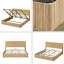 Structure de lit très grand avec rangement relevable, lignes courbes en bois ondulé, rangement hydraulique / aucun sommier requis-768549837