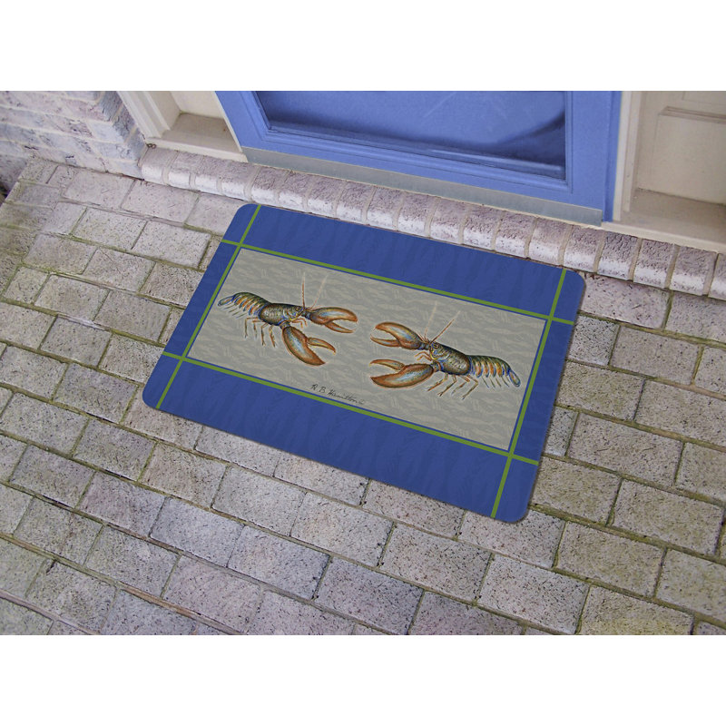 Tapis d'intérieur / extérieur antidérapant Coastal Lobster, Rectangle 1 pi 6 po x 2 pi 2 po