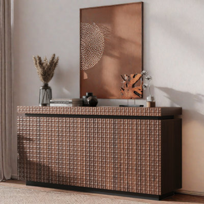 Modern Sideboard With Large Storage Space And Distinctive Textured Finish