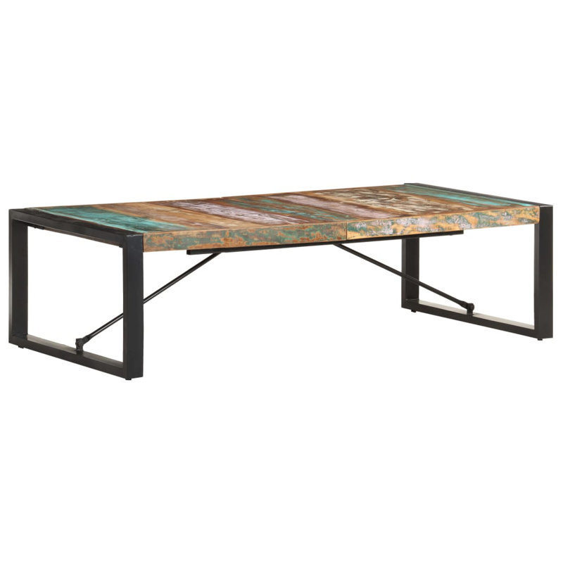Table basse simple Cielke, Black, H 15,7 po x l 55,1 po x L 27,6 po, Brun et bleu