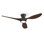Ventilateur de plafond encastré 52 po avec lumière DEL et télécommande noir avec noyer Jacara