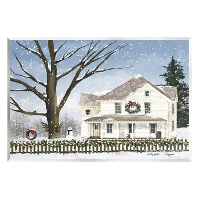 Charming Winter Neighborhood Wall Plaque Art by Billy Jacobs