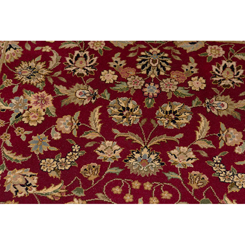Tapis rouge et bleu marine noué à la main de haute qualité