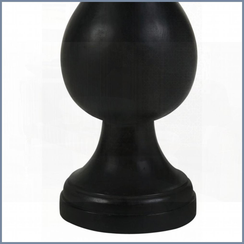 Table basse en bois de manguier noir teinté pour les salons sophistiqués, conception à piédestal élégant et amp; Plateau rond intemporel