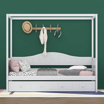 Filamena Twin Size Canopy Day Bed With Twin Size Trundle