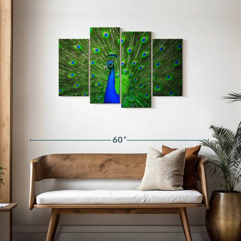 Dazzling Blue Peacock, 27" H x 43" W