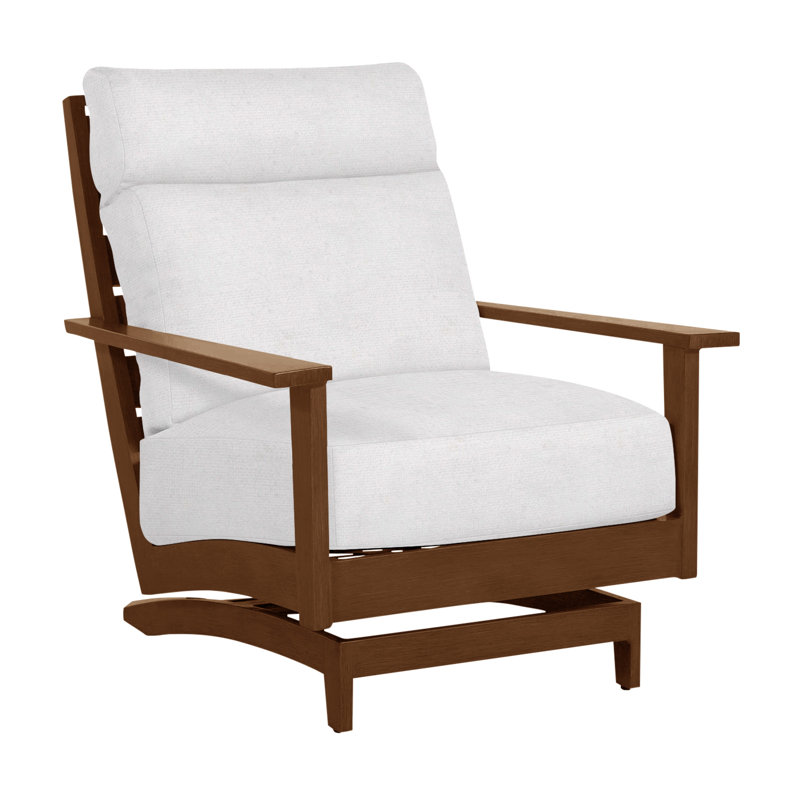 Kennebunkport Patio Lounge Chair with Cushions, No welt + Standard fill, Linen Snow, Oak