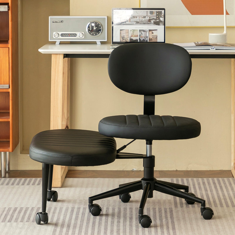 Fauteuil de bureau ergonomique à pattes croisées multi-positions pour adultes, fauteuil pivotant de méditation et de bureau avec support pour le dos et base roulante
