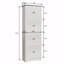 Armoire de rangement haute à 4 portes à deux niveaux - blanche avec détails noirs (conception verticale étroite)-1463221878