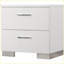 Table de chevet moderne en bois ultrabrillant blanc avec 2 tiroirs