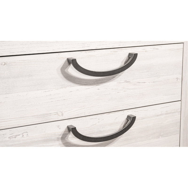 2 Drawer Nightstand In Contemporary Style - Solid Wood Beige White Bedroom Furniture And Drawers Function