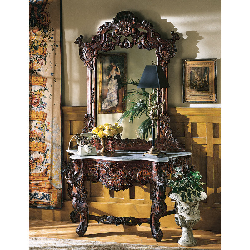 Hapsburg Console Table and Mirror Set
