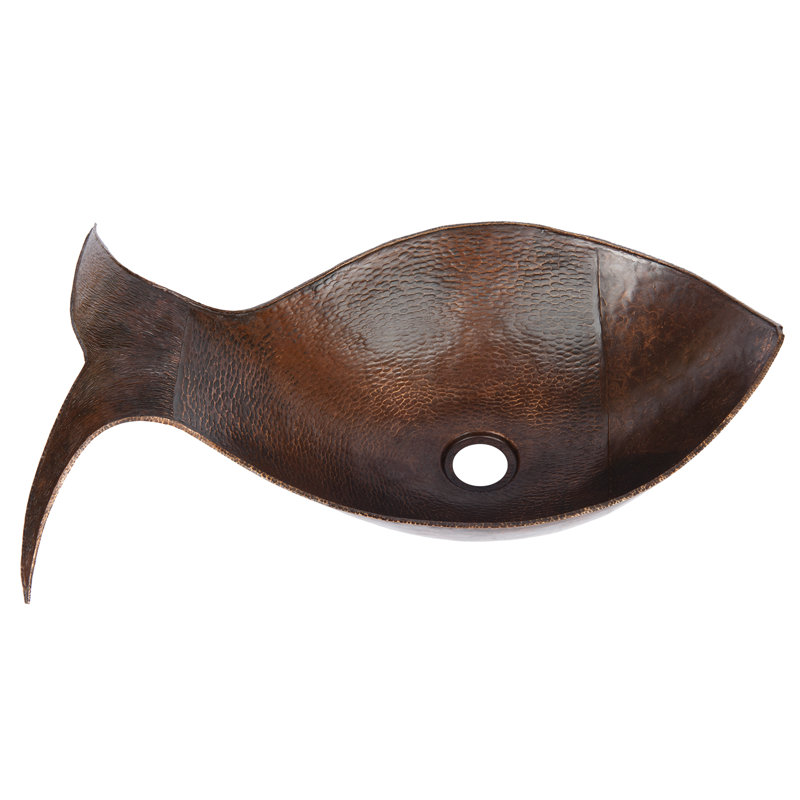 Fish Vessel Hammered Copper Sink