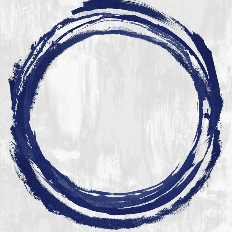 " Blue Circle Abstract 1 " Painting Print, 30" H x 30" W