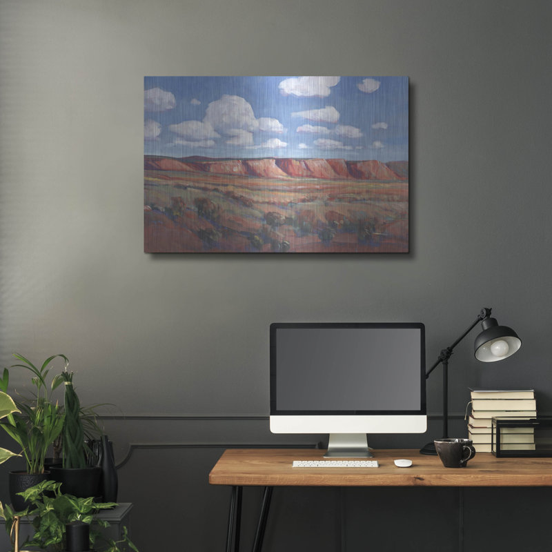 «Distant Mesa II» par Tim O'Toole, art mural en métal, H 24 po x l 36 po