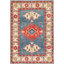 Tapis en laine rouge 4 pi x 6 po one-of-kind à la main noué la new age Alayna