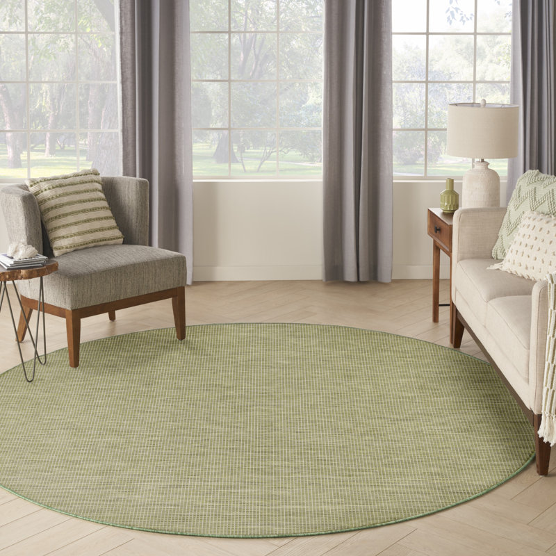 Tapis terre cuite intérieur / extérieur Lillehammer, Vert mousse, Rond 6 pi