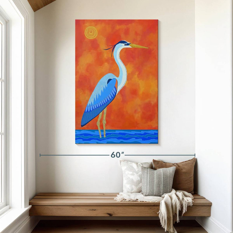 Brampt Heron Sunset, 48" H x 32" W
