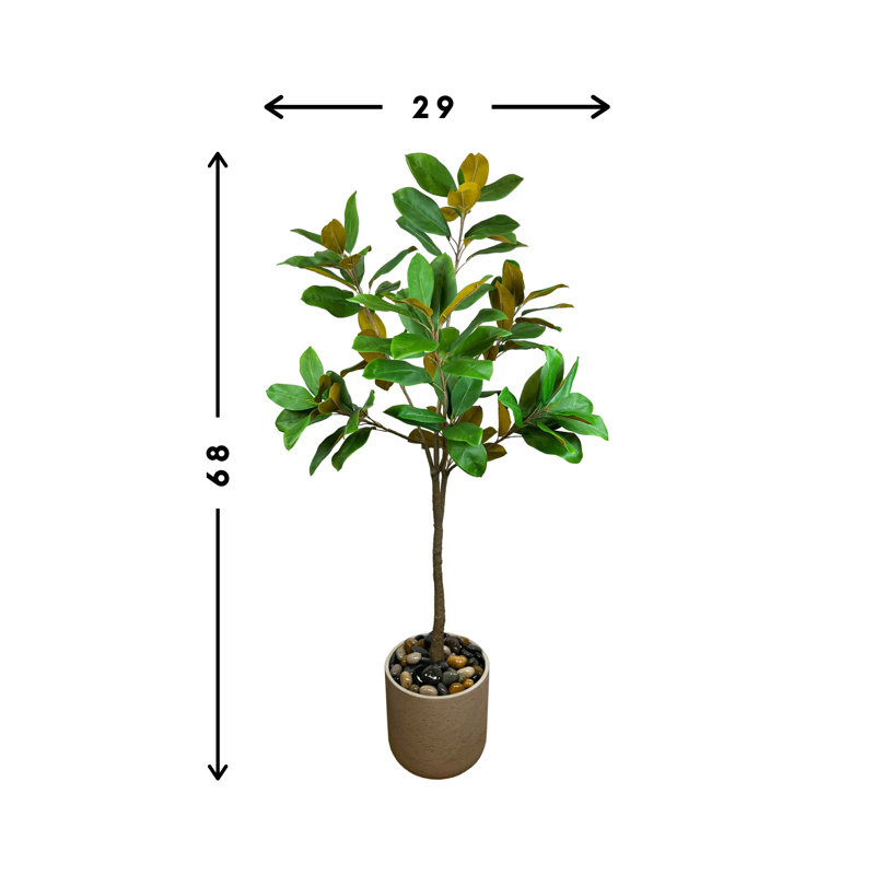 Faux Magnolia Tree in Fiberstone Planter
