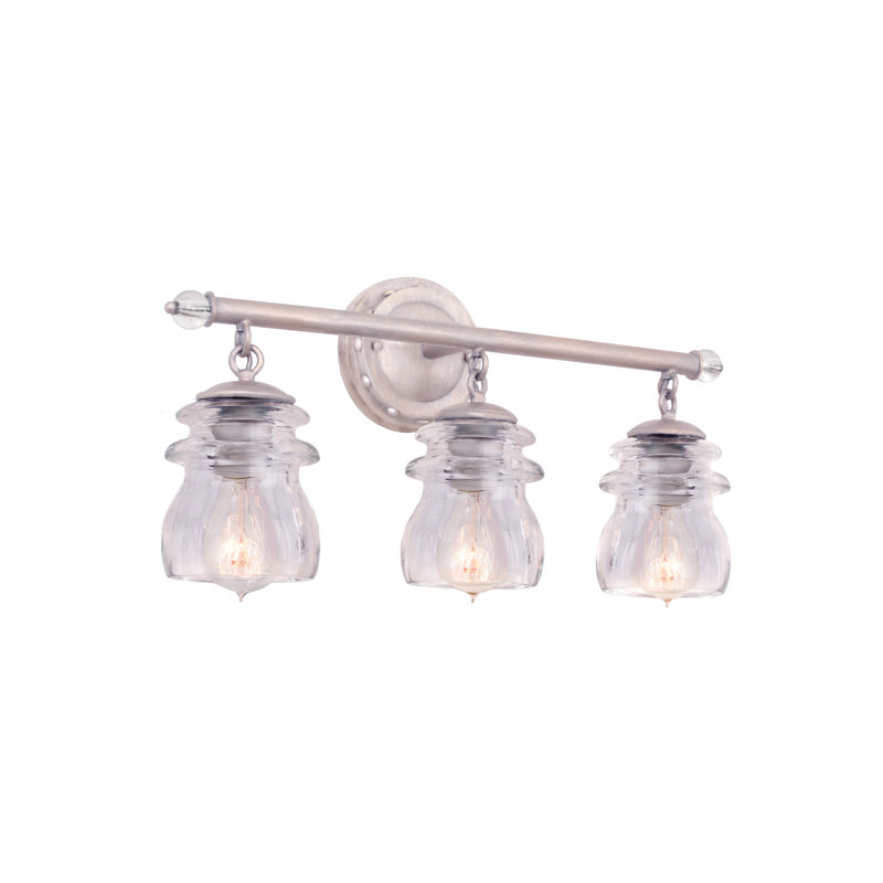 Meuble-lavabo argenté perlé 3 lumières Brierfield Kalco