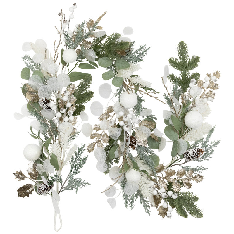 Mixed Winter Foliage Artificial Christmas Garland- 6' X 8" - Unlit