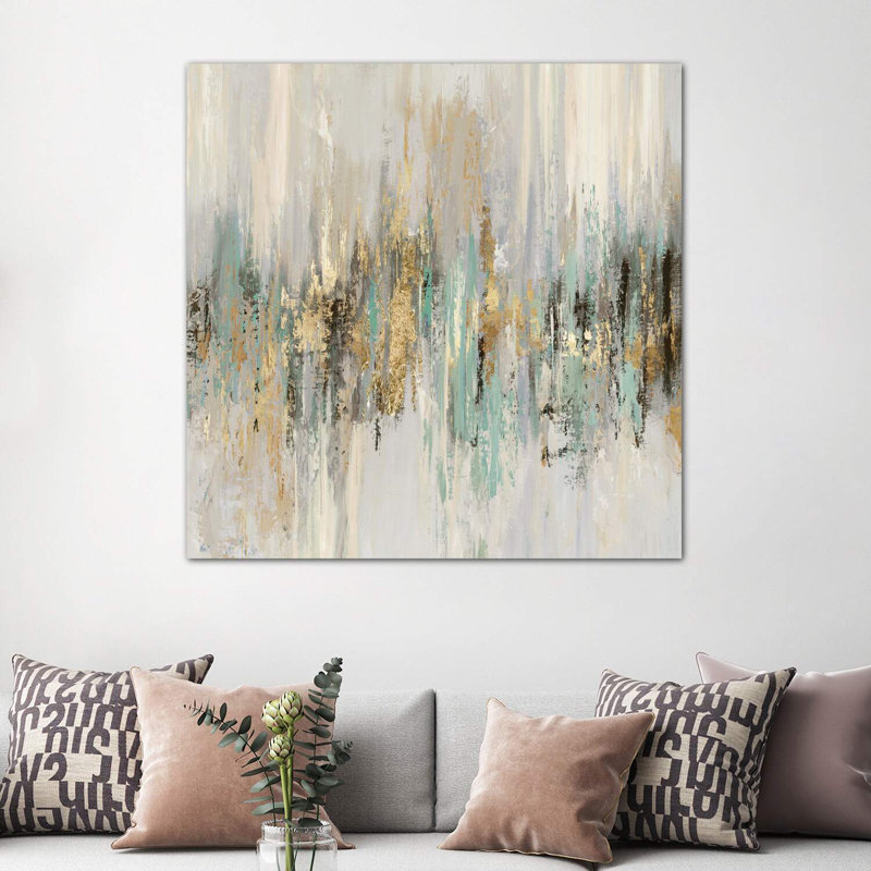 «Dripping Gold II» par Tom Reeves - reproduction d'art, H 48 po x l 48 po x 1,5 po, Toile tendue