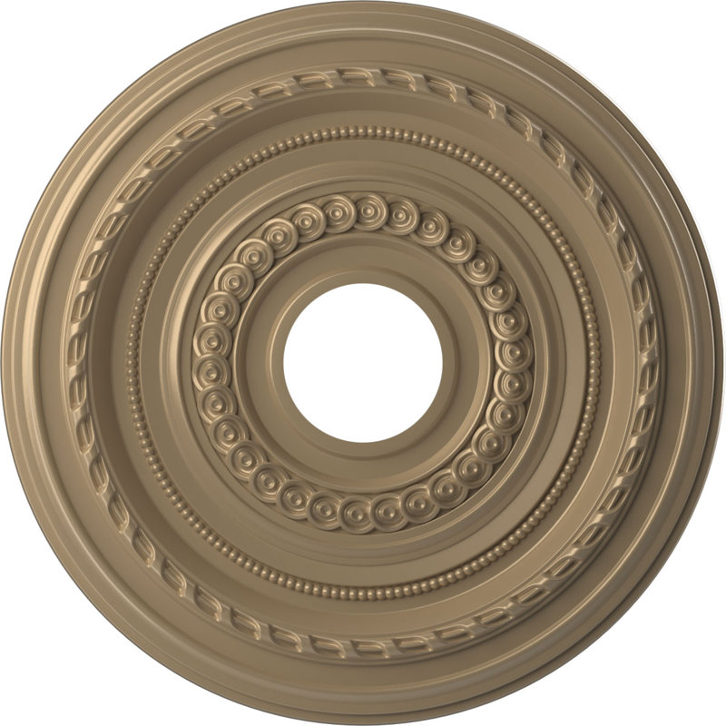 Médaillon Cole en PVC thermoformé pour plafond, H 16 po x l 16 po x P 1 po, Brume métallique universelle Universal