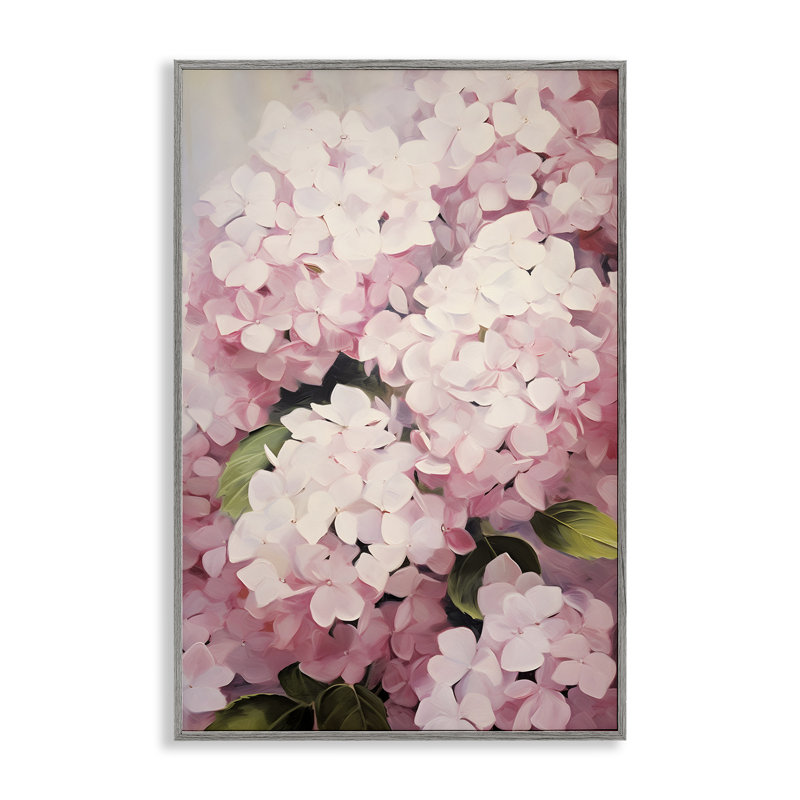 «Blush Pink Hydrangeas», art de la giclée encadrée par Petals Prints Design, Estampe numérique Farmhouse, H 24 po x l 16 po