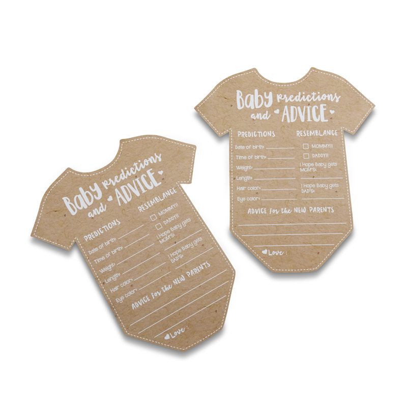 Carte de prédiction de bébé onesie shape