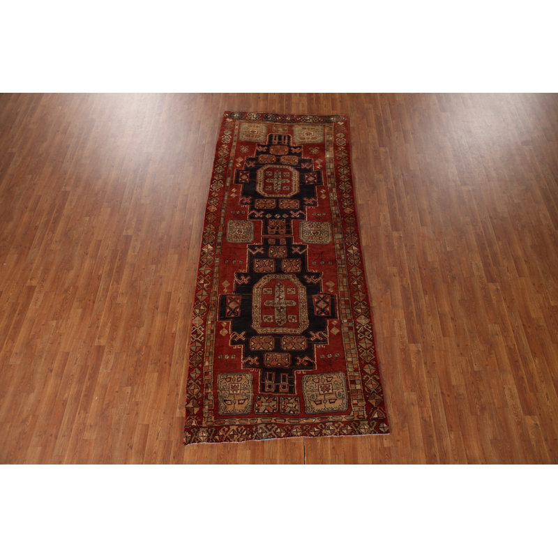 Geometric Wool   Runner Rug 4x10