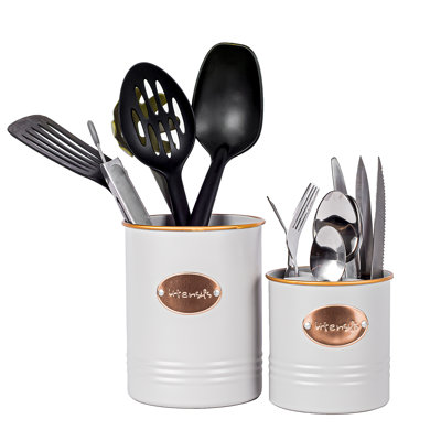 Metal Round Utensil Crock