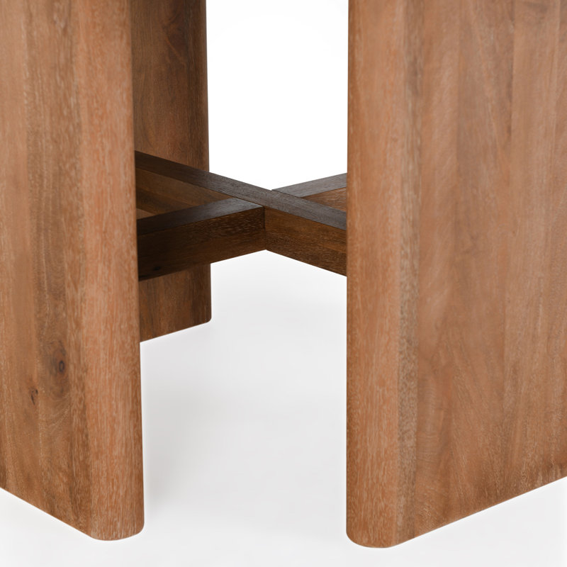 Selena Round Solid Wood Dining Table, Brown