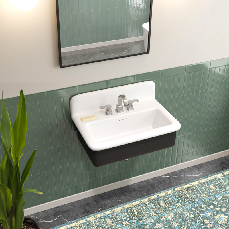 Nantucket Sinks 27.75'' Fireclay Specialty Bathroom Sink with Overflow, White